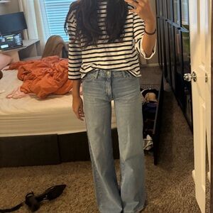 Levi's Blue Women's Jeans ribcage wide leg